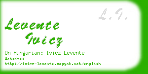 levente ivicz business card